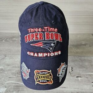 New England Patriots Three Time Super Bowl Champions‎ Reebok Adjustable Hat Cap